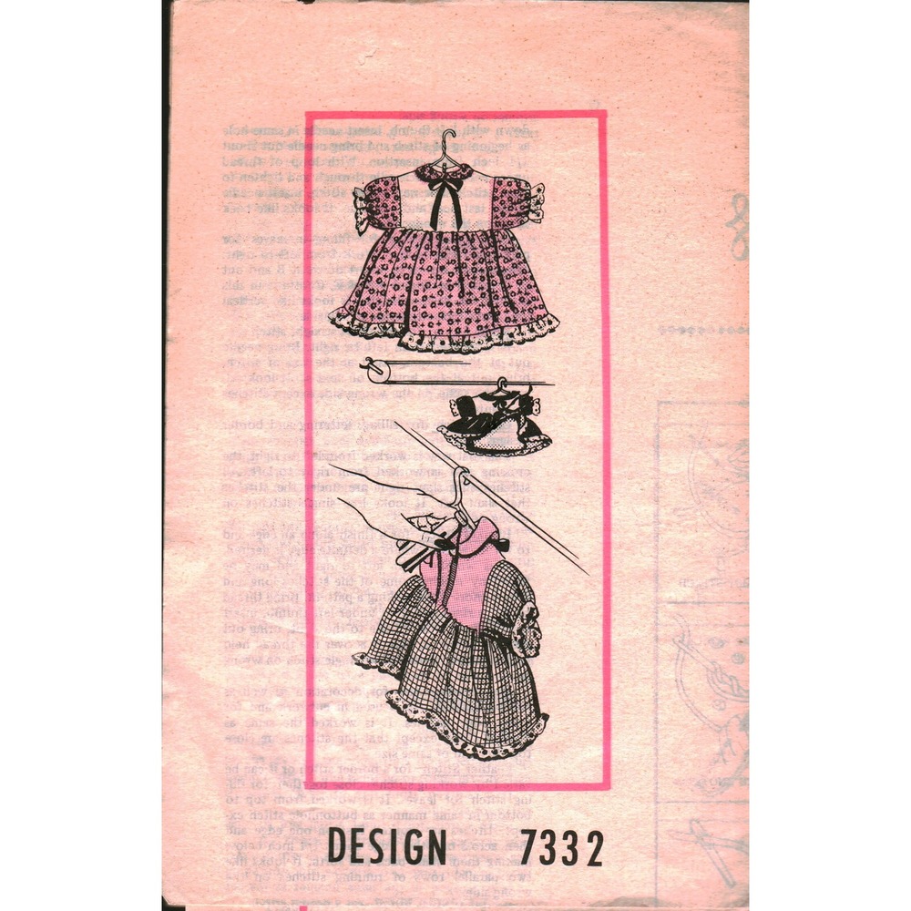 Vintage Mail Order Sewing Pattern Design 7332 Clothespin Bag